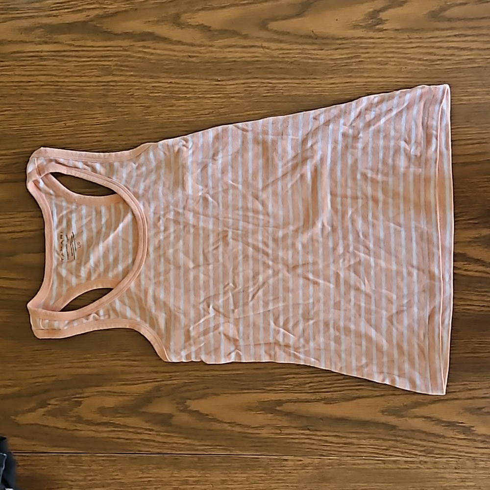 Peach and White Stripe Tahari Tank Top T-back